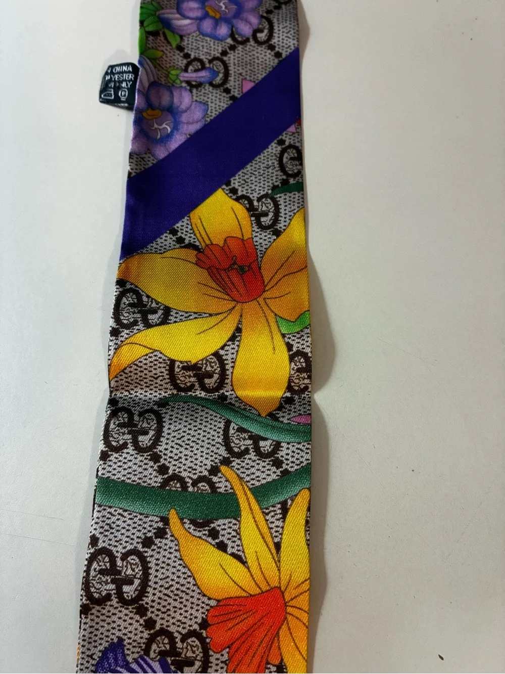 Fashion Floral Silk purse, hair or neck scarf  - Yellow, Red, Purple, Blue